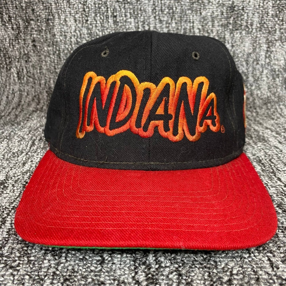 Vintage 90s Indiana Hoosiers Starter The Natural Snapback Hat Wool NCAA  Cap Red